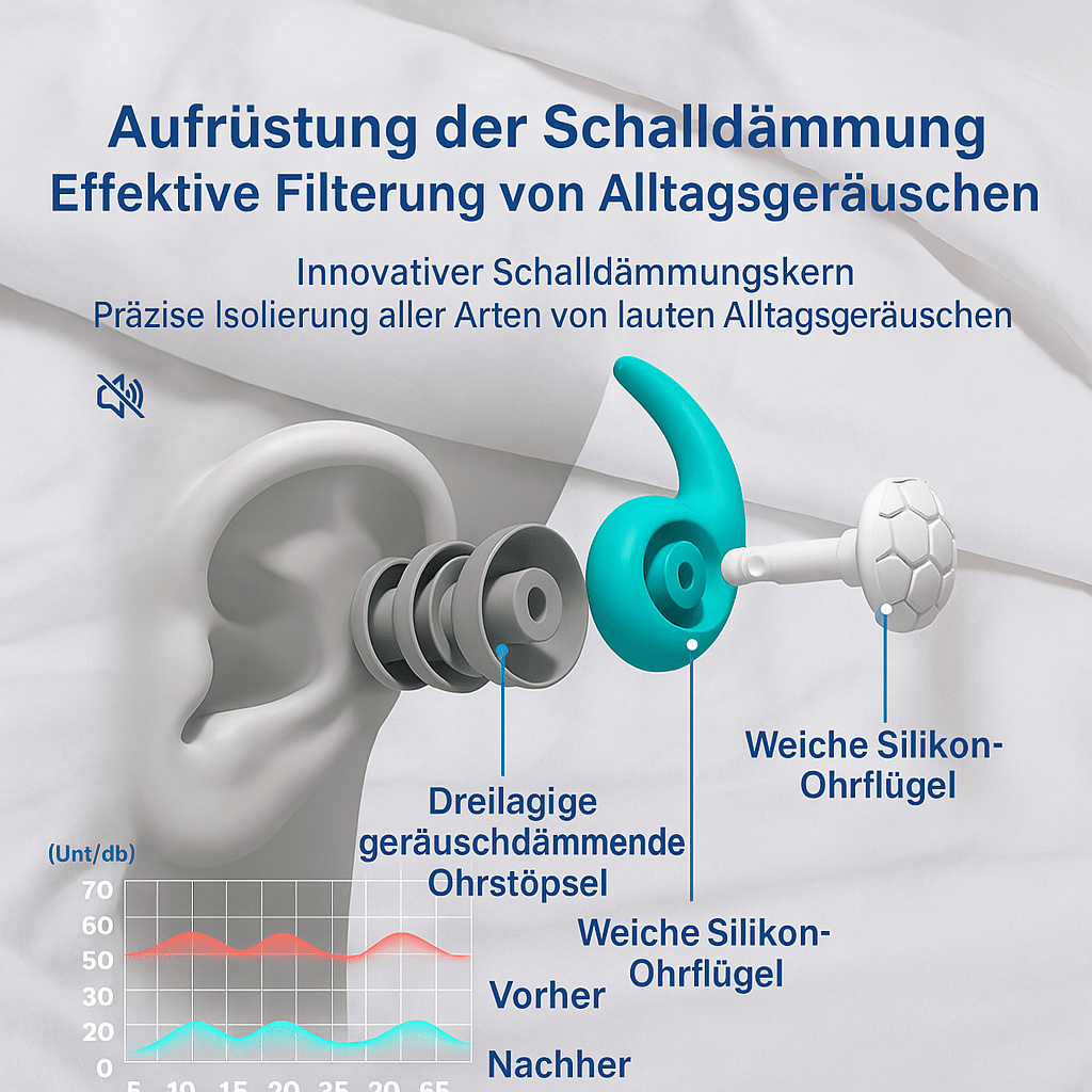 3 - Lagen Ohrstöpsel – Ruhige Nächte - Earplugs Prime
