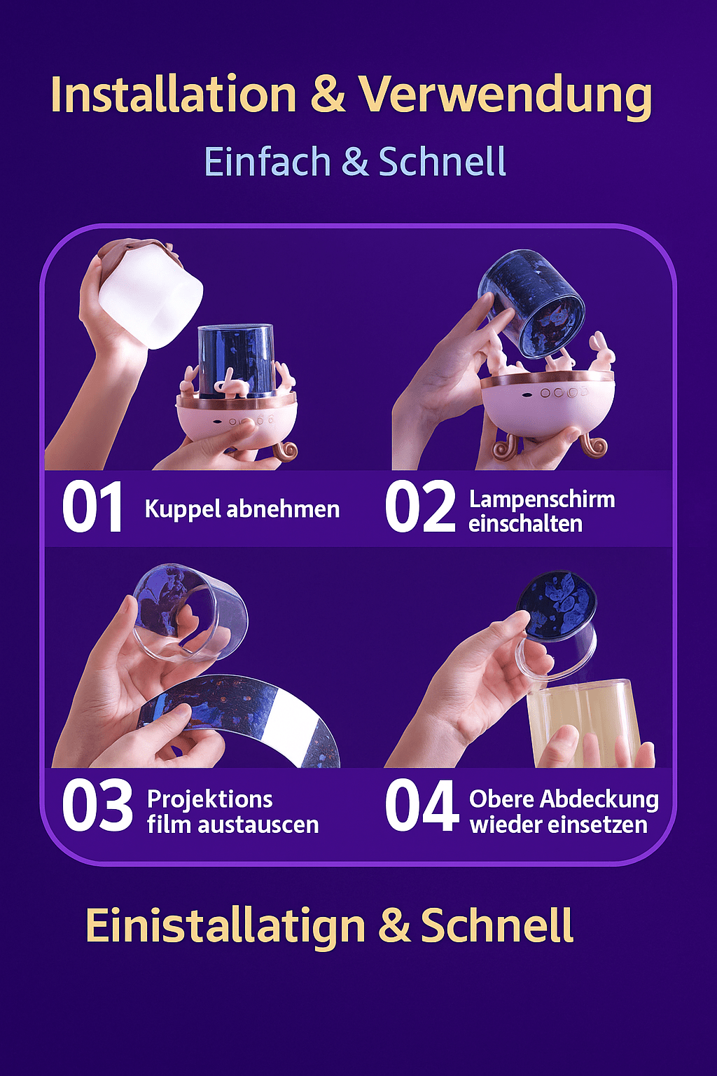 🌙 DREMO™ – Magischer Sternenprojektor mit Musik & 360° Rotation für Kinderträume - Earplugs Prime