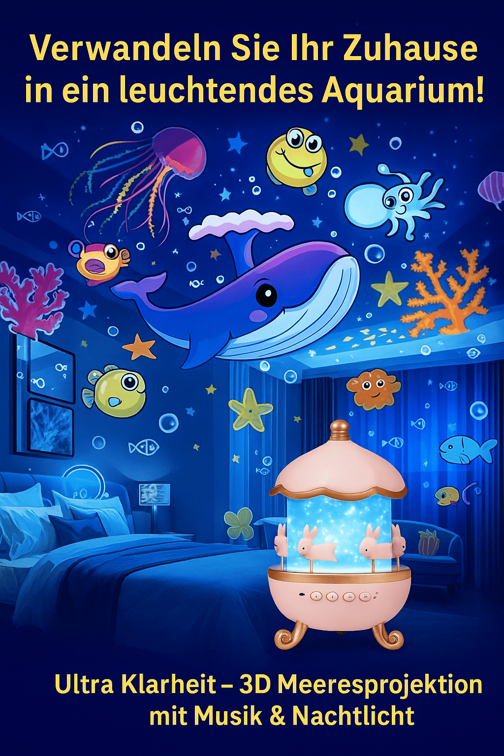 🌙 DREMO™ – Magischer Sternenprojektor mit Musik & 360° Rotation für Kinderträume - Earplugs Prime