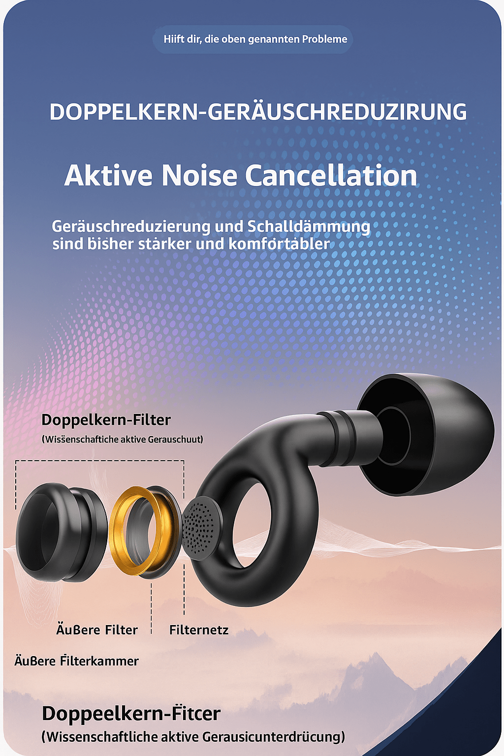 Ohrstöpsel für alle Zwecke – Geräuschreduzierung, wiederverwendbar, wasserdicht, bequem - Earplugs Prime