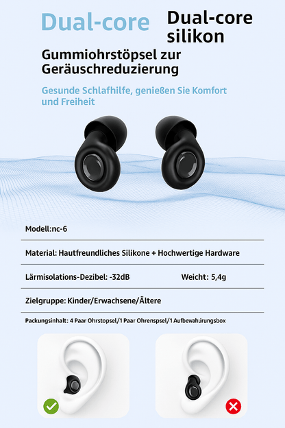 Ohrstöpsel für alle Zwecke – Geräuschreduzierung, wiederverwendbar, wasserdicht, bequem - Earplugs Prime