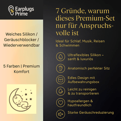 Premium Ohrstöpsel Schlafen - Earplugs Prime