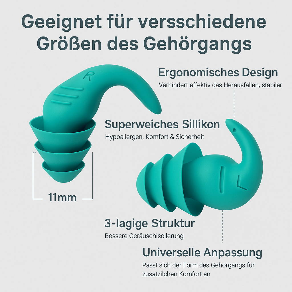 Reise - Ohrstöpsel aus Silikon – Geräuschreduzierend, wasserfest & ultraleicht - Earplugs Prime