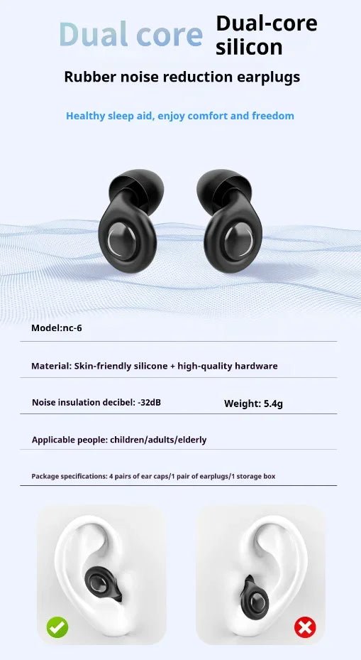 Silikon - Ohrstöpsel – wiederverwendbarer Gehörschutz mit Geräuschunterdrückung für Schlaf, Konzerte und Reisen – Anti - Lärm - Ohrstöpsel - Earplugs Prime