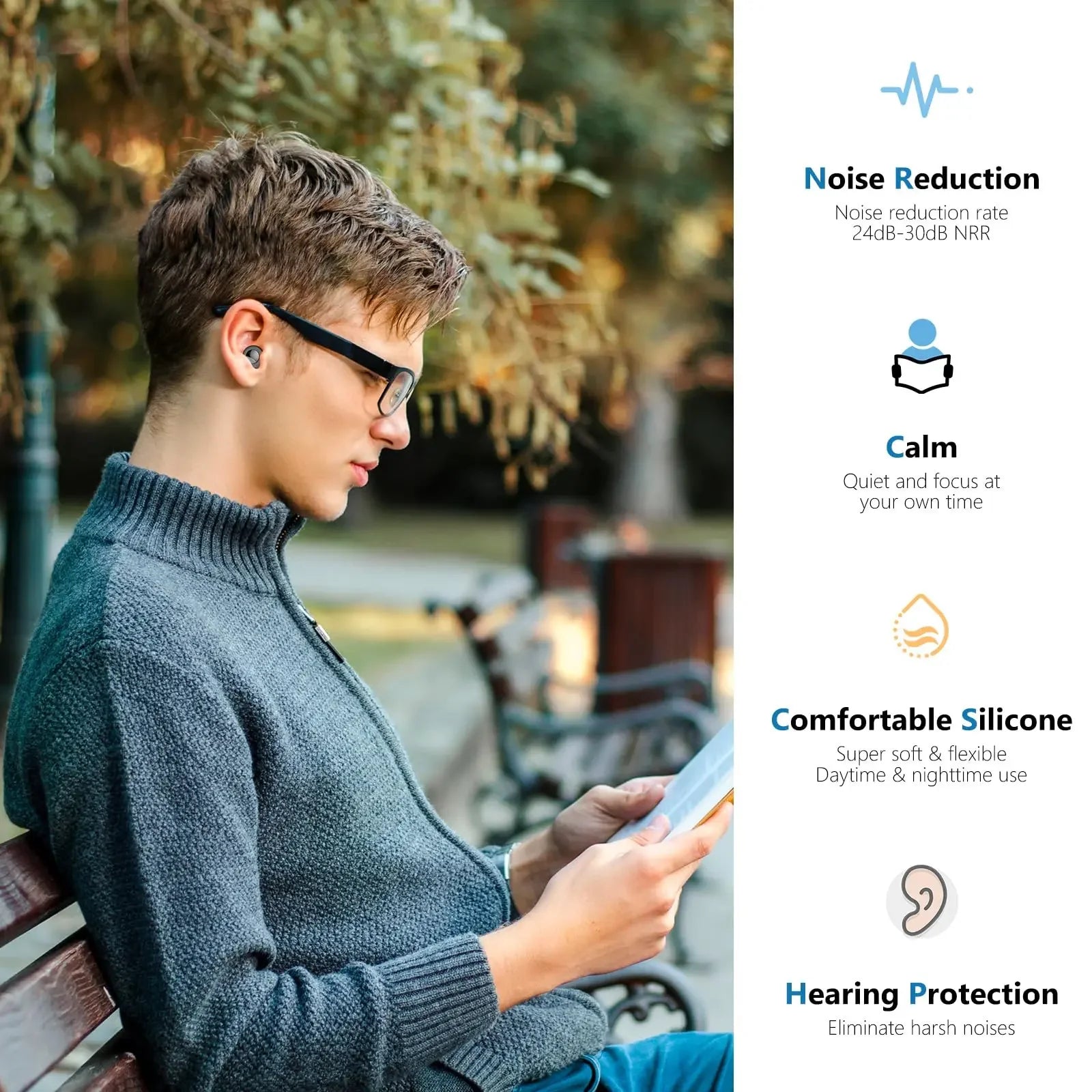 Silikon - Ohrstöpsel – wiederverwendbarer Gehörschutz mit Geräuschunterdrückung für Schlaf, Konzerte und Reisen – Anti - Lärm - Ohrstöpsel - Earplugs Prime