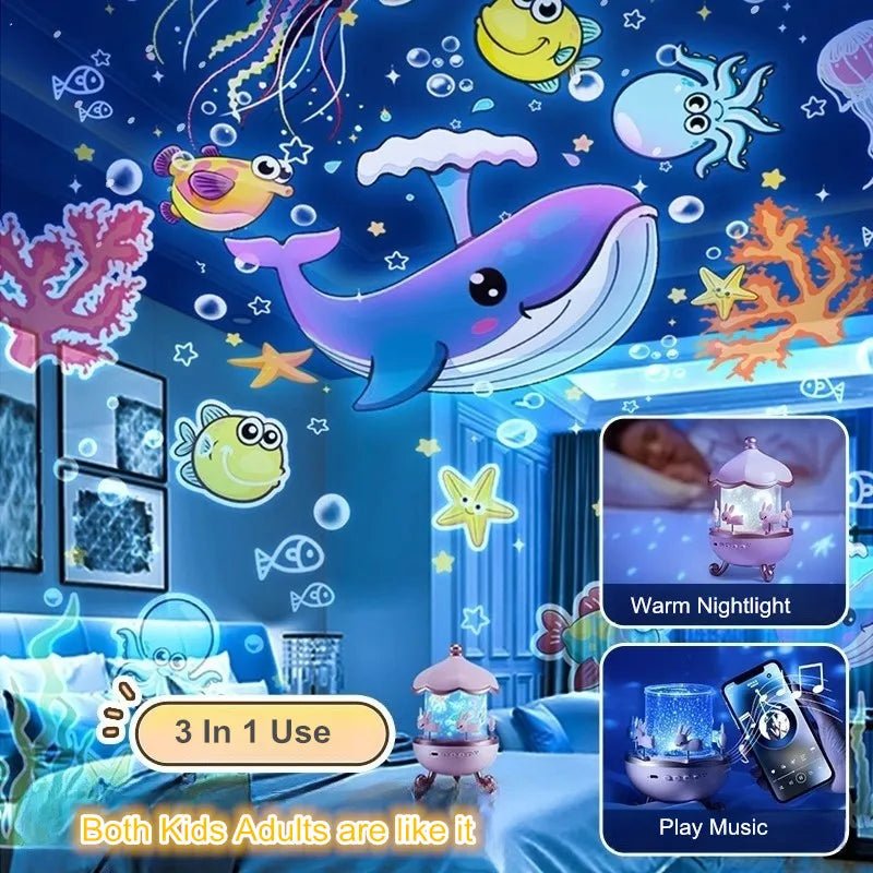 ✨ Sternenprojektor Nachtlicht für Kinder – 360° Drehung & Musik - Earplugs Prime