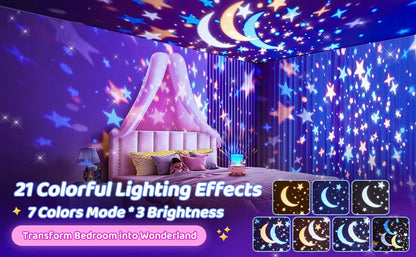✨ Sternenprojektor Nachtlicht für Kinder – 360° Drehung & Musik - Earplugs Prime