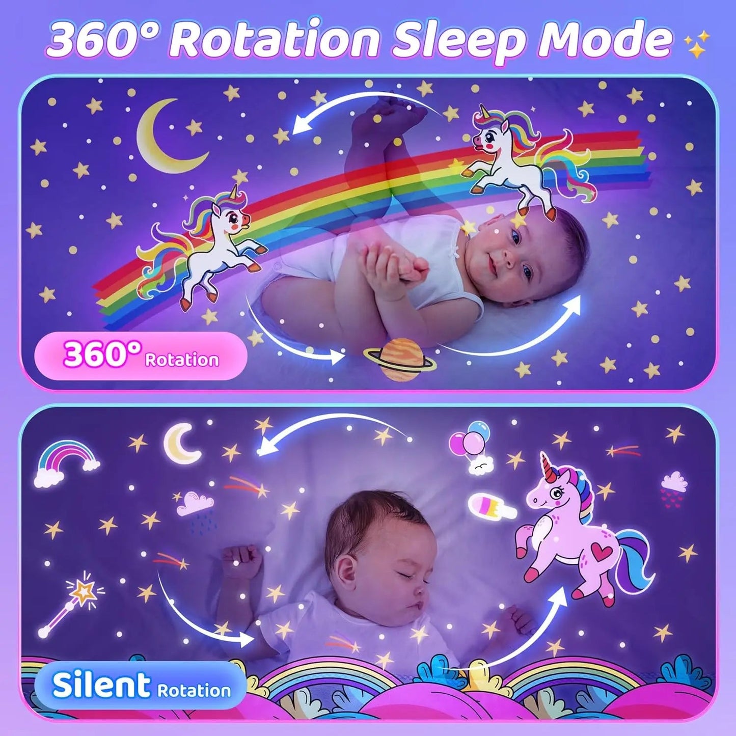 ✨ Sternenprojektor Nachtlicht für Kinder – 360° Drehung & Musik - Earplugs Prime