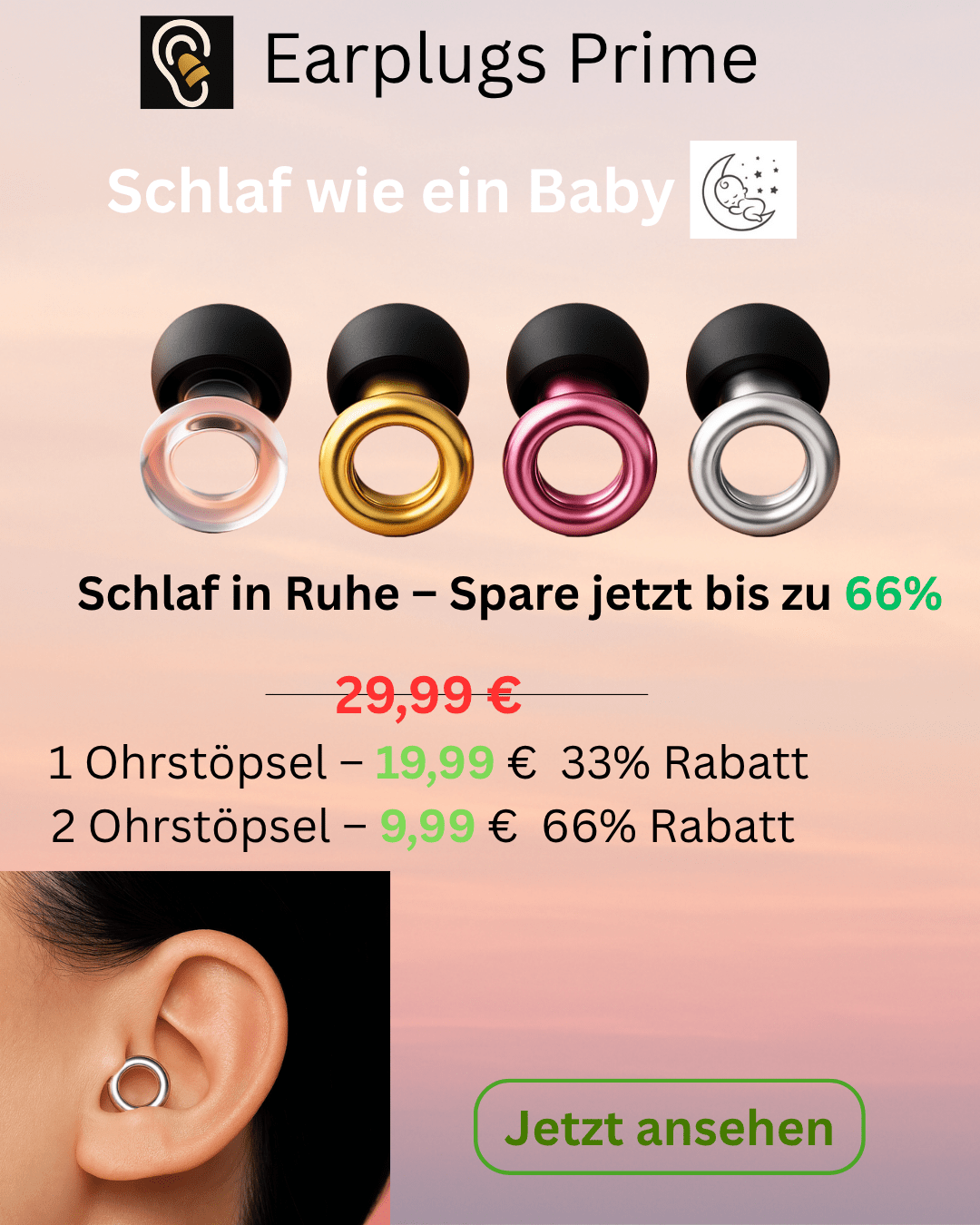Tief Schlaf Ohrstöpsel - Earplugs Prime